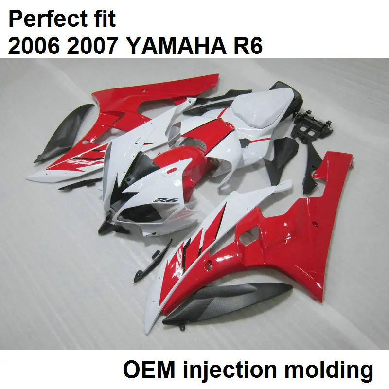 Высокое качество литья под давлением обтекатель комплект для YAMAHA YZF R6 06 07 Белый