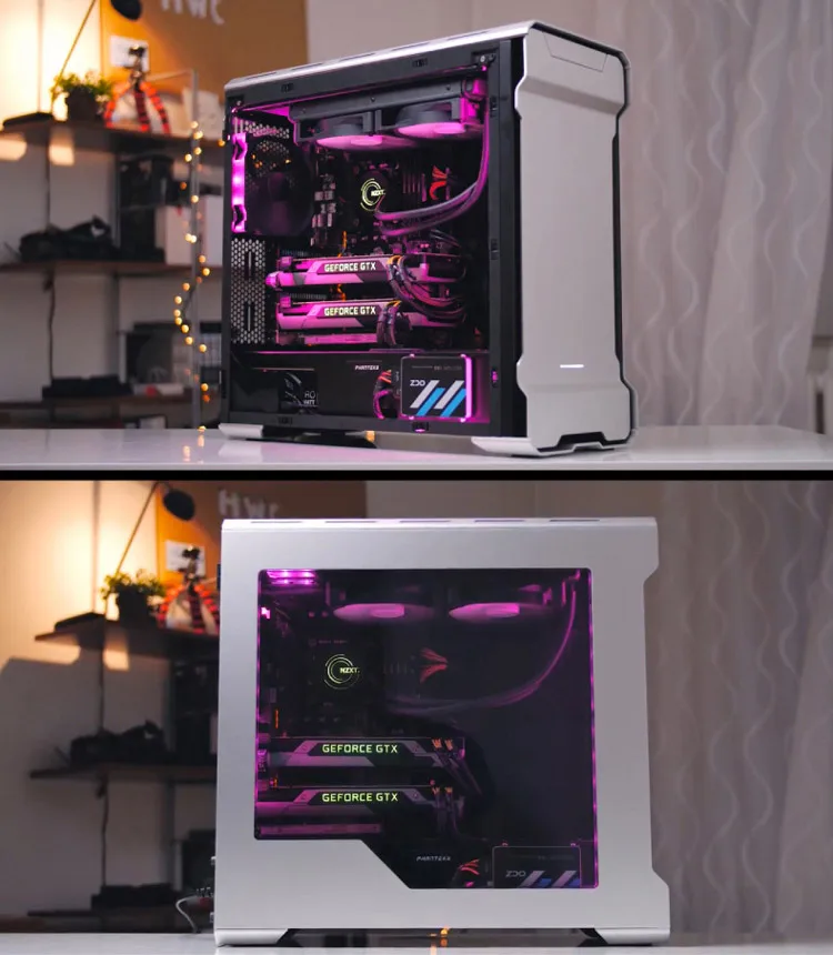 Алюминиевый Чехол для компьютера PHANTEKS 515E ATX(поддержка 2x280 с водяным охлаждением/Откидная алюминиевая боковая панель/с 3 бесшумными вентиляторами