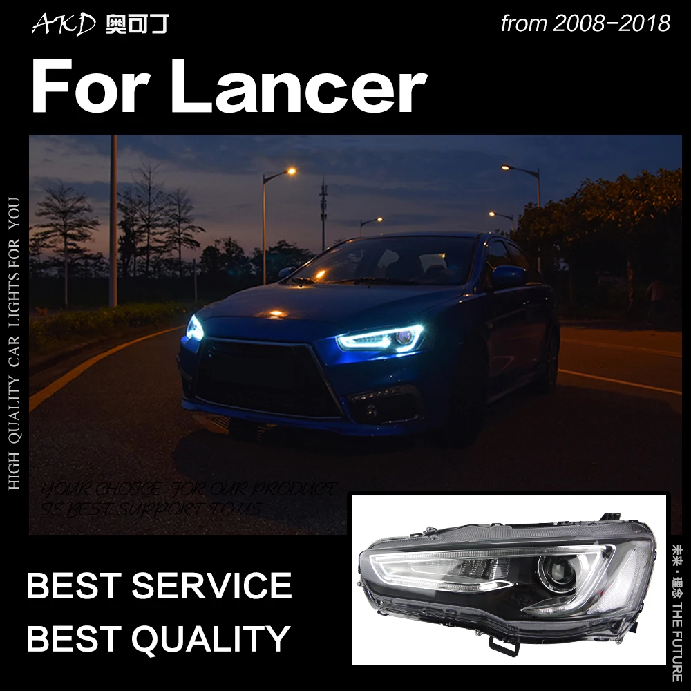 AKD автостайлинг для Mitsubishi Lancer передние фары 2008-2019 EX Светодиодные DRL Hid опция