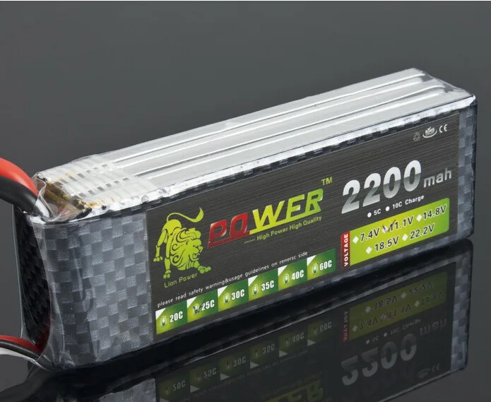Lipo аккумулятор Lion Power 11 1 В 2200 мА/ч 30C MAX 35C 3S для квадрокоптера радиоуправляемой