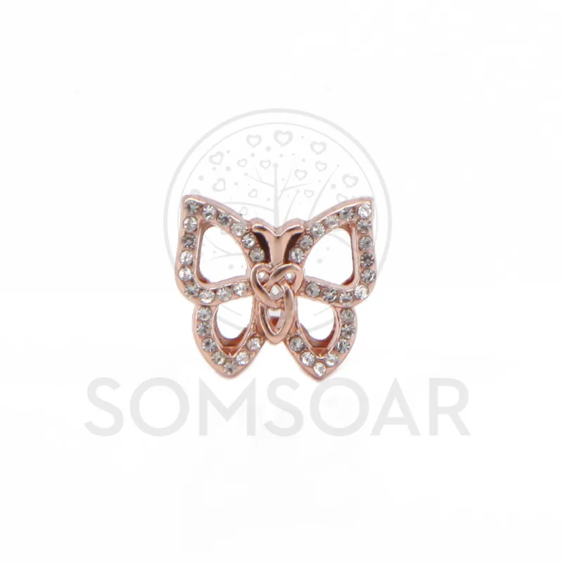 Somsoar ювелирные изделия ажурные хрустальные подвески в виде бабочки подходят для