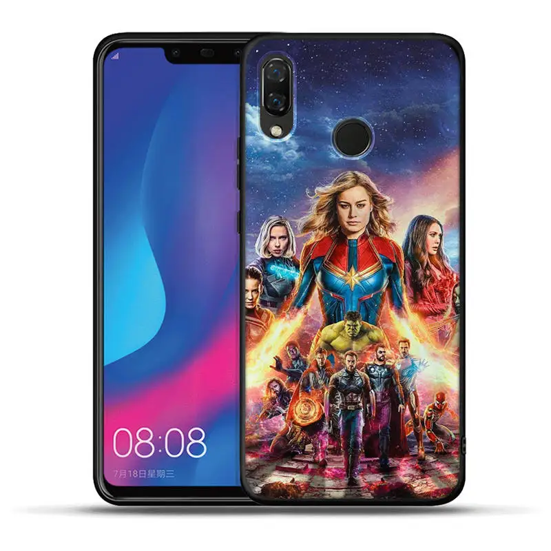 Чехол Marvel звездное небо для huawei Honor 20 Pro 10 9 9i 8 Lite 8X 8C 7A 7X V20 View 20 Черный силиконовый чехол Grrot Captain Coque