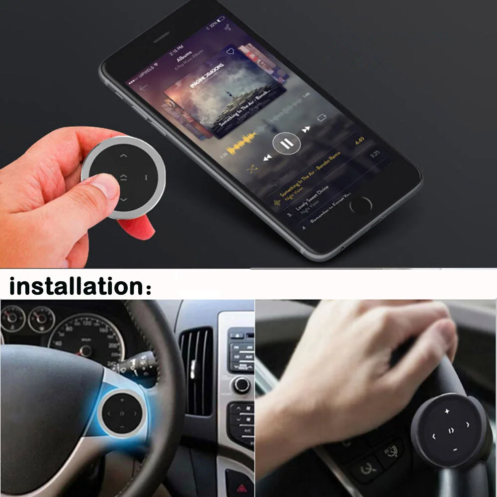 Беспроводной Bluetooth пульт дистанционного управления Siri музыка фото рулевого колеса автомобиля руль Smart медиа кнопка для телефона с кронштейном