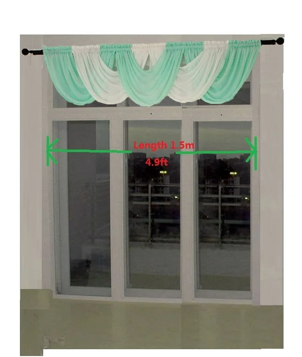 swags 150cm Шторы для гостиной современные отвесные кухонные шторы роскошный Тюль с драпировкой панель и водопад ламбрекен маркизет обработка окна - Цвет: swags 150cm