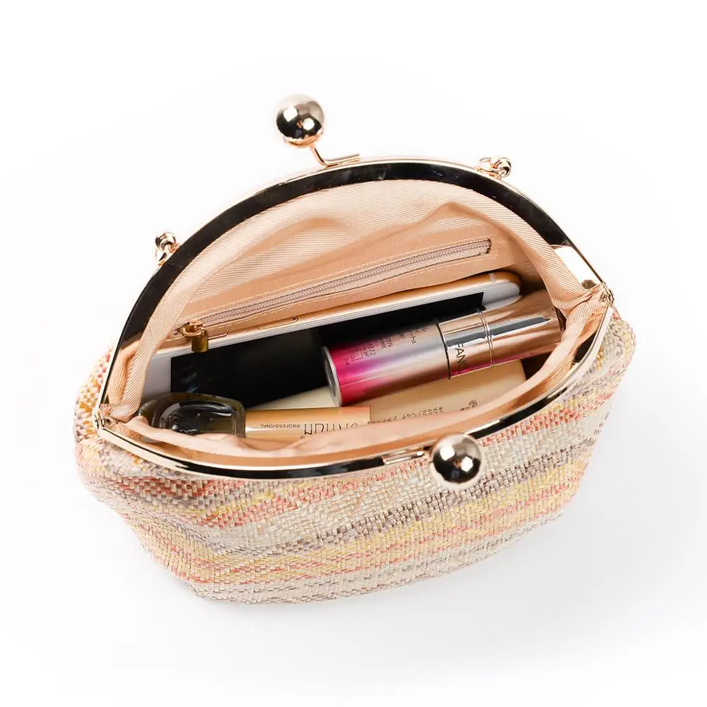 Summer Fashion Colourful Straw Handbags Clutch Shoulder Bag Women Wallet