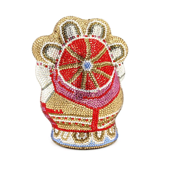 Женская вечерняя сумка из 100% чистого золота ручной работы с кристаллами