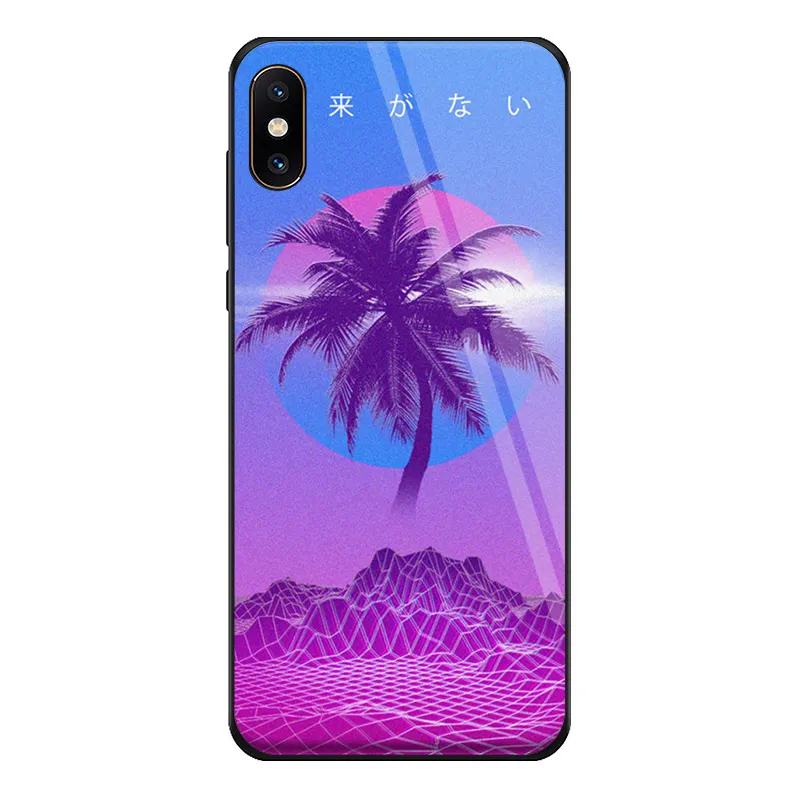 Неон Retrowave 80s винтажный абстрактный мягкий силиконовый закаленное для Xiaomi mi 8 9 SE x 2