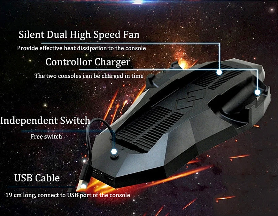 Аксессуары для PS4 охлаждающая подставка с двойным контроллером зарядное устройство зарядная док-станция охлаждающий вентилятор для sony Play Station 4