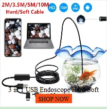 HD USB 5,5 мм эндоскоп камера с 6 светодиодный 1/1. 5/2/3,5/5 м мягкий кабель водонепроницаемый осмотр бороскоп для Android PC