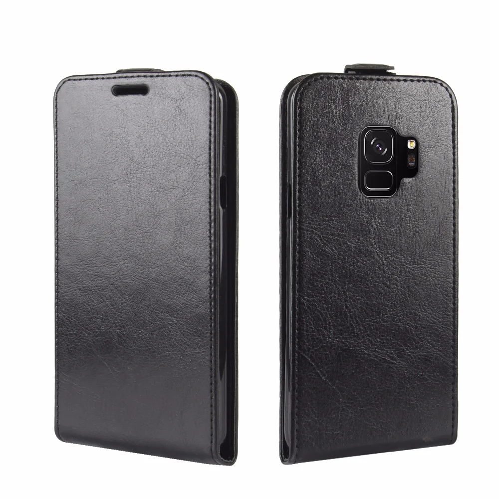 Вертикальный кожаный чехол-книжка с отделением для карт Samsung S9 Plus + полная защита |