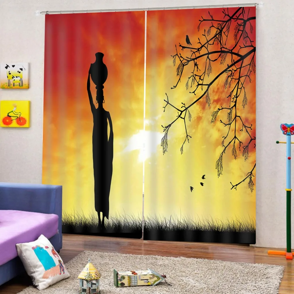 Роскошные затемняющие 3D оконные шторы для гостиной спальни солнечные Золотая