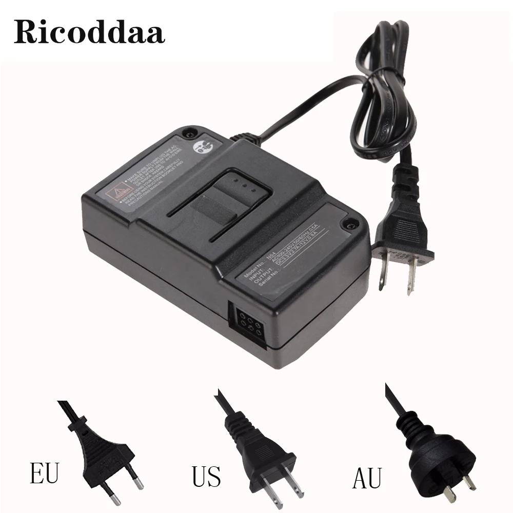 EU/US/AU Plug For N64 AC Adapter Portable Travel Power Adapter Power Supply Converter Wall Charger For Nintend 64 Game Accessory