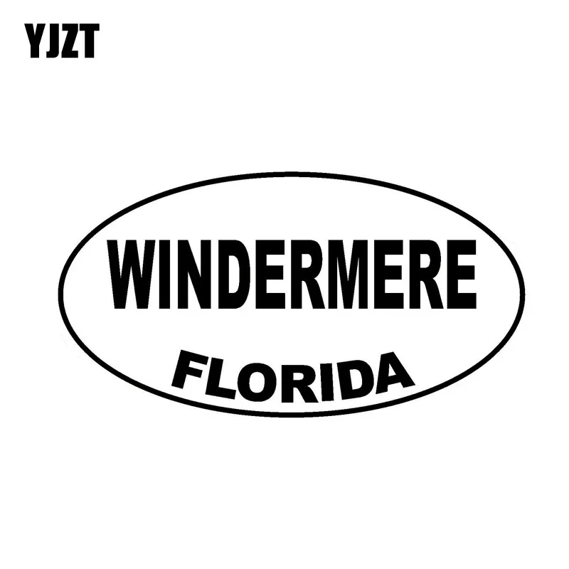

YJZT 13.1CM*6.9CM WINDERMERE FLORIDA Oval Vinyl Decal Car Sticker Black Silver C10-01552