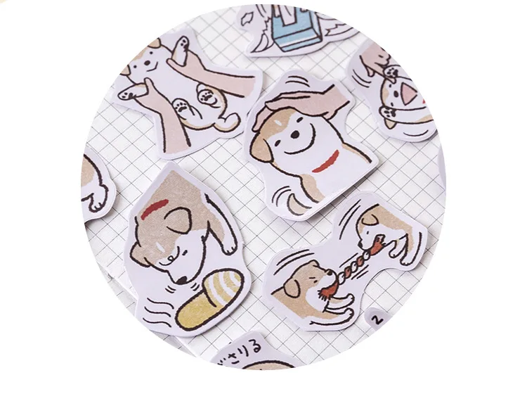 45 шт./упак. Kawaii канцелярские наклейки с милым принтом собачки зимние Скрапбукинг размещено это журнал школа планирования расходные материалы