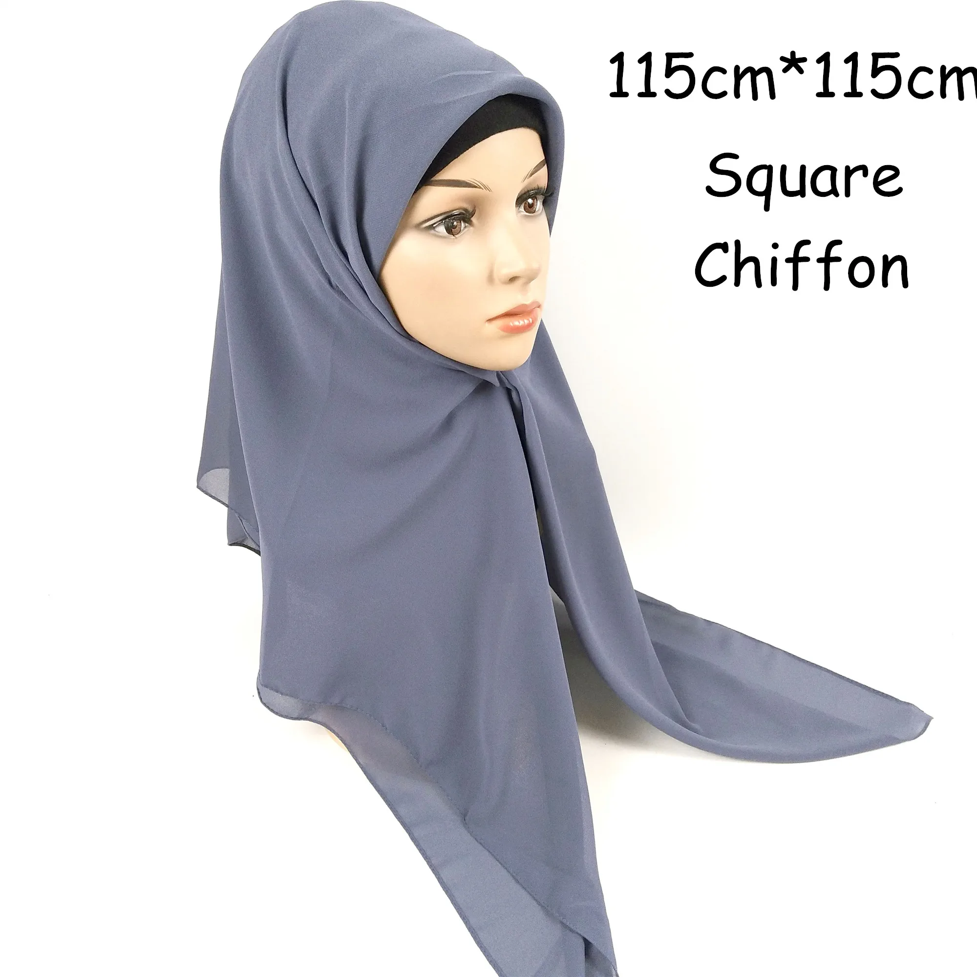 

A12 High quality square chiffon hijab scarf shawl 115 *115cm wrap shawls women headband wrap scarves scarf 10pcs/lot
