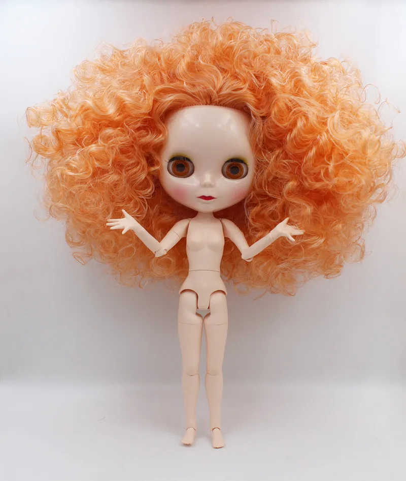 Blygirl куклы Blyth локоны оранжевого цвета 19 и 7 суставов новые нормальный корпус 1/6