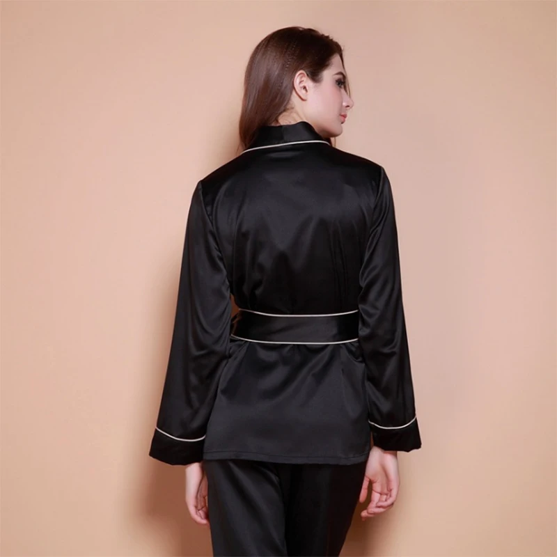 Женская пижама элегантная с имитацией шелка v образная Пижама Весна Осень 2016|pajama