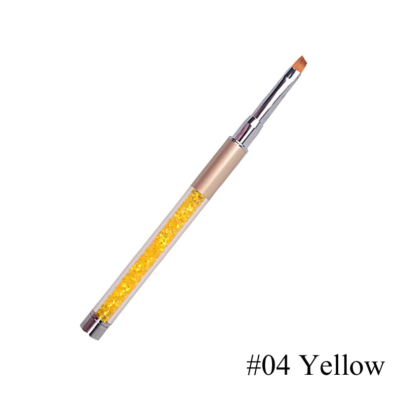 04 Yellow Новая кисть для ногтей Маникюрные щетки для дизайна ногтей набор линий цветочной ручки рисунки Дотсом дизайн акриловый гель для ногтей Кисти для маникюра лайнер - Цвет: 04 Yellow