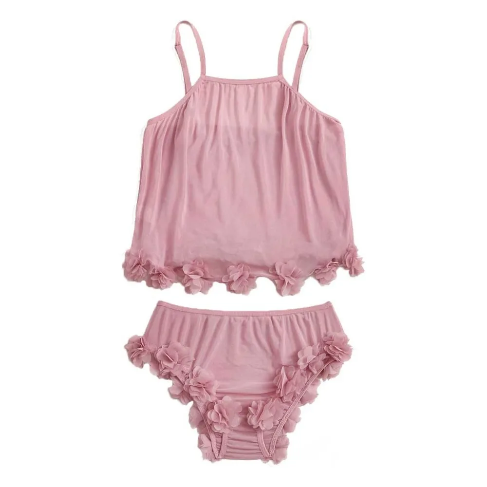 Baju Tidur кружевной отделкой атласный Cami с шортами PJ набор летние сексуальные пижамы для женщин без рукавов пижамы дамы Loungewear