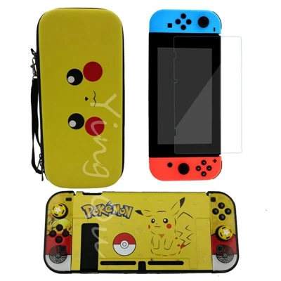 C Новинка, сумка для хранения для переноски пульта Nintendo Switch NS NX+ чехол в виде ракушки+ защита экрана из закаленного стекла+ 2 крышки - Цвет: C