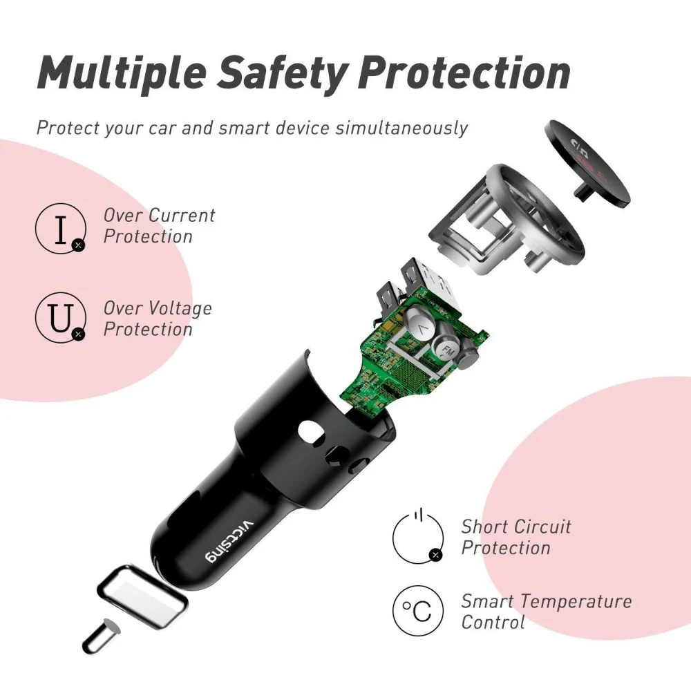 VicTsing fm передатчик Bluetooth Автомобильный QC3.0 беспроводной 4 2 радио адаптер Hands Free Dual