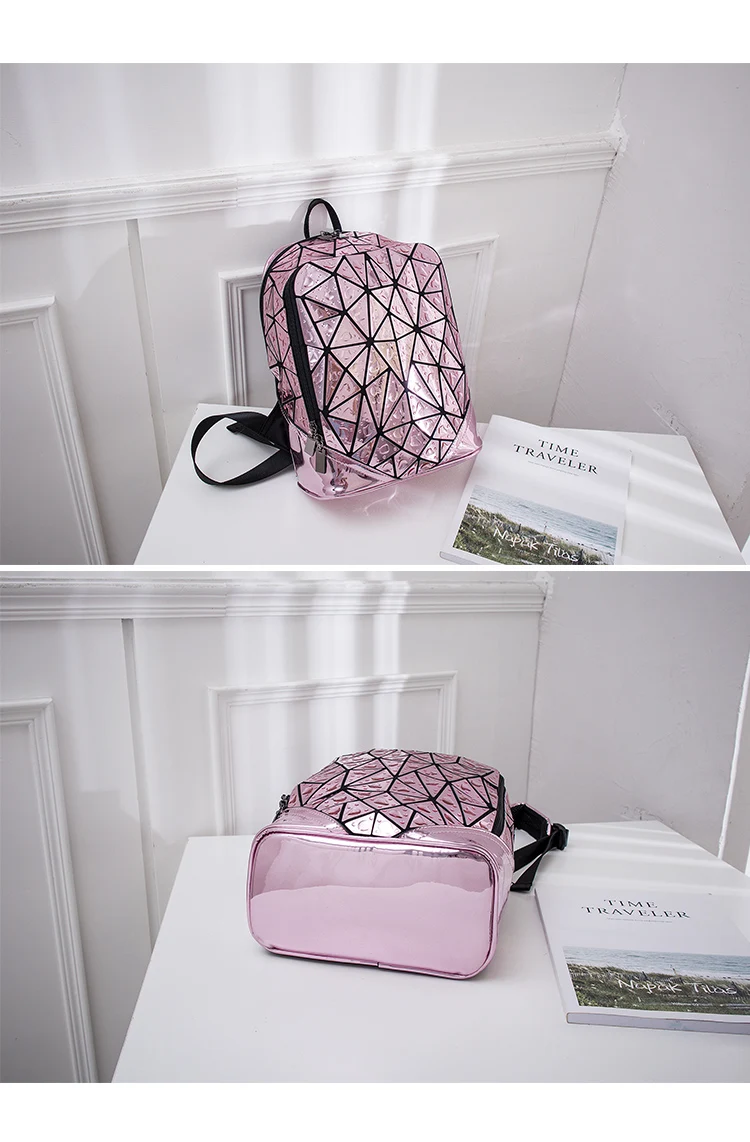 Женский рюкзак с бриллиантами и геометрическими светящимися блестками, геометрические женские школьные рюкзаки для девочек-подростков, mochila feminina