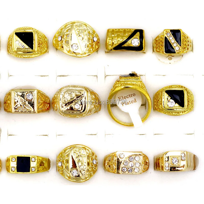 5 шт. модные ювелирные изделия мужские кольца золотого цвета стразы горячая