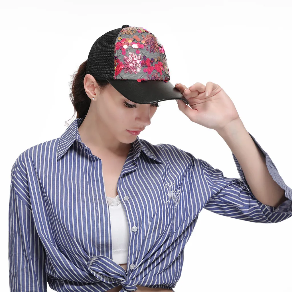 2019 бейсболка с блестками и хвостом в пучок папы головные уборы унисекс уличная