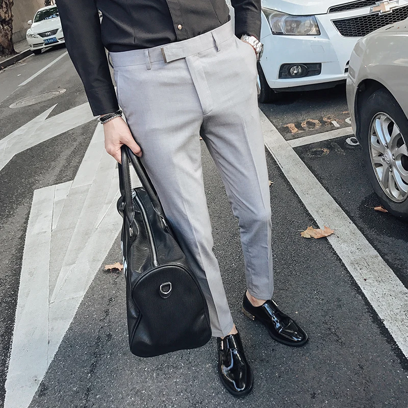 Высококачественные мужские брюки модные деловые серые и черные синие на выбор 28