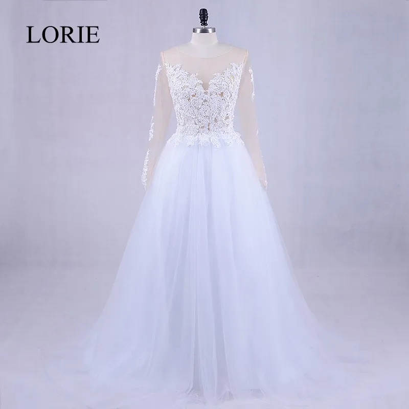 Пляжное свадебное платье с длинным рукавом 2018 открытой спиной прозрачное