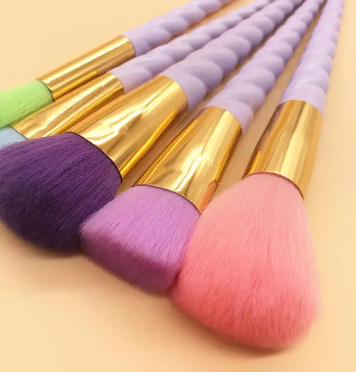 5 поток макияж кисти единорог жемчужный цвет ручки волокна Красота Макияж