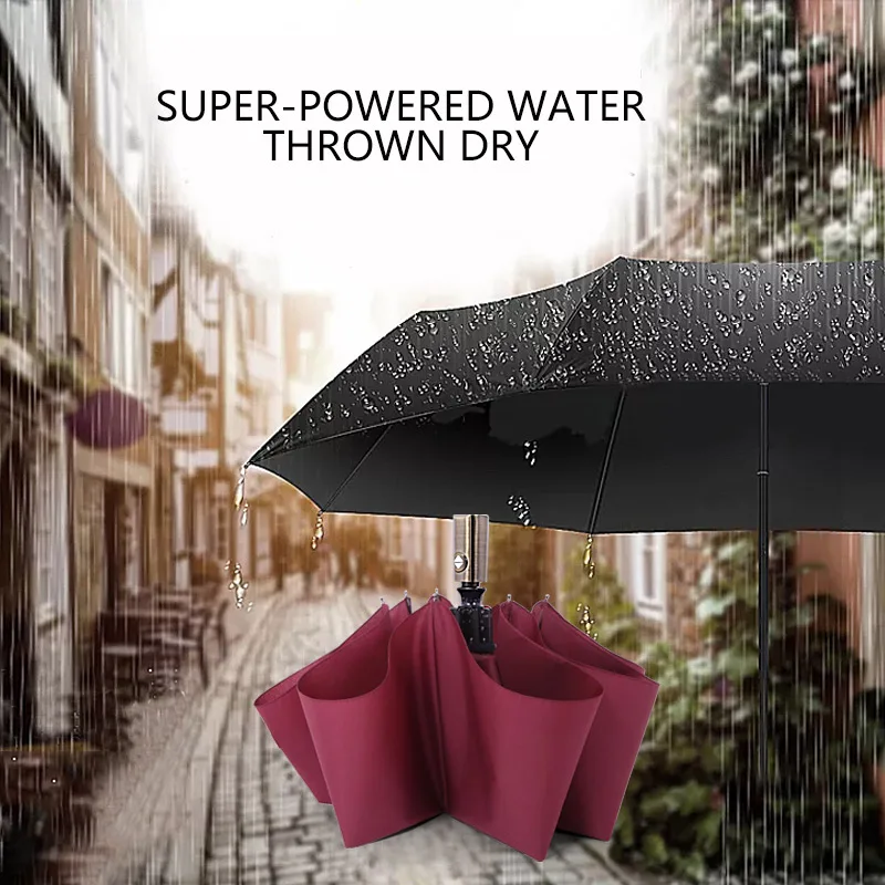 Автоматический складной зонт с 3 ручками для защиты от дождя Роскошный деловой