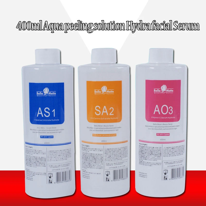 

Aqua Peeling Solution AS1 SA2 AO3 Bottles/400ml Per Bottle Aqua Facial Serum Hydra Facial Serum for Normal Skin
