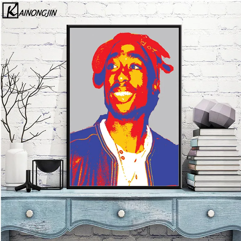 002 Плакаты и принты Tupac Shakur Notorious B.I.G. Biggie 2pac плакат Холст Картина Настенная картина для гостиной домашний декор - Цвет: 002