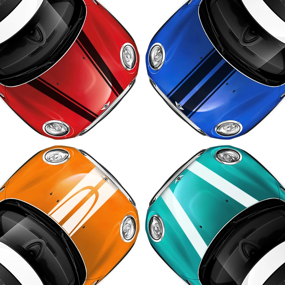 

Car Engine Hood Bonnet Stickers Stripes Decal For Mini Cooper S JCW R55 R56 R60 R61 F54 F55 F56 F57 F60 Countryman Accessories