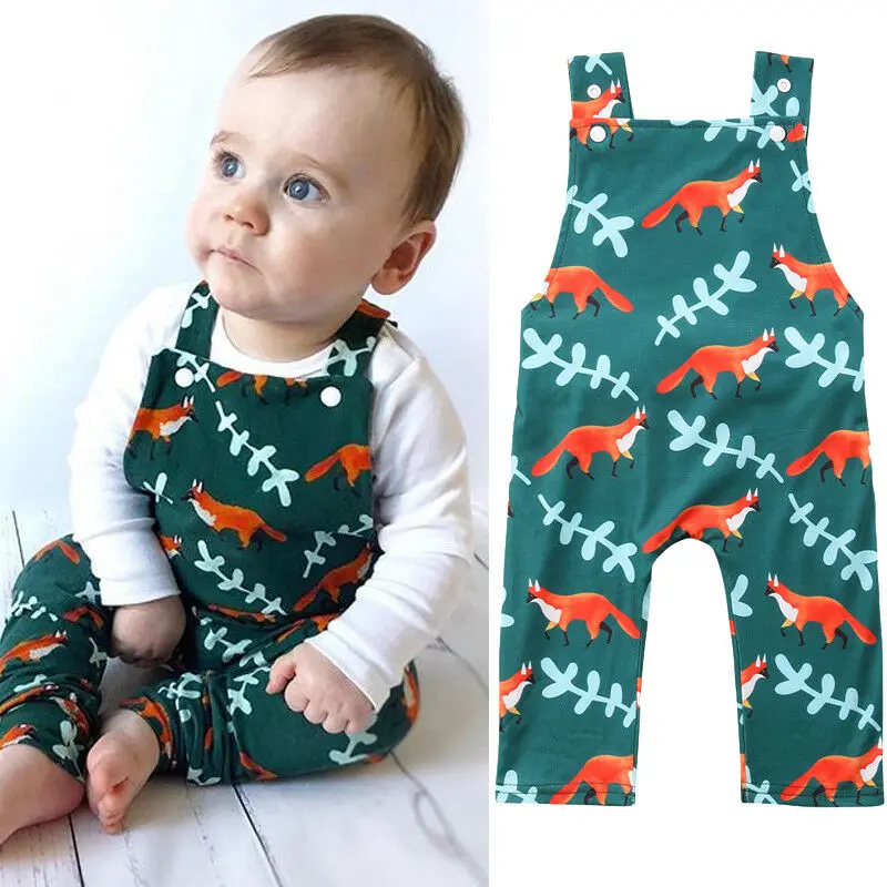 Одежда для новорожденных маленьких мальчиков с рисунком лисы ремешок