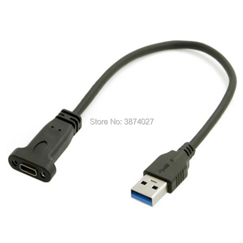 0 2 м USB C 3 1 Type TYPE Женский к Мужской кабель для передачи данных 20 см с винт крепления