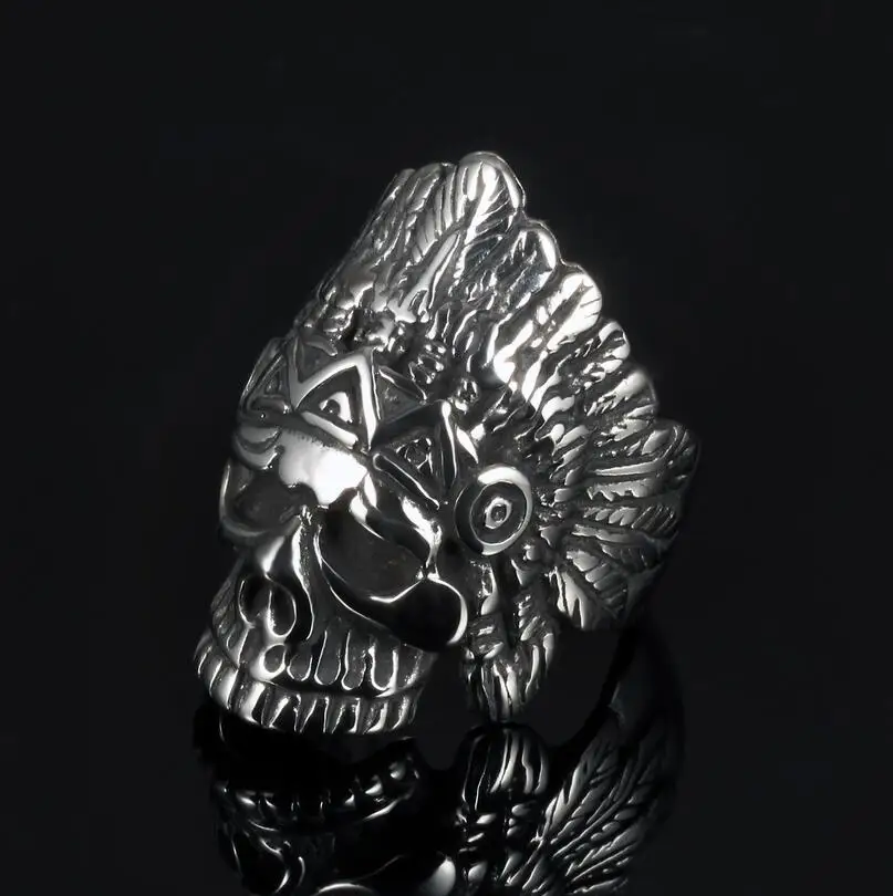 Creative titanium steel domineering punk retro single skeleton man ring GJ485 | Украшения и аксессуары