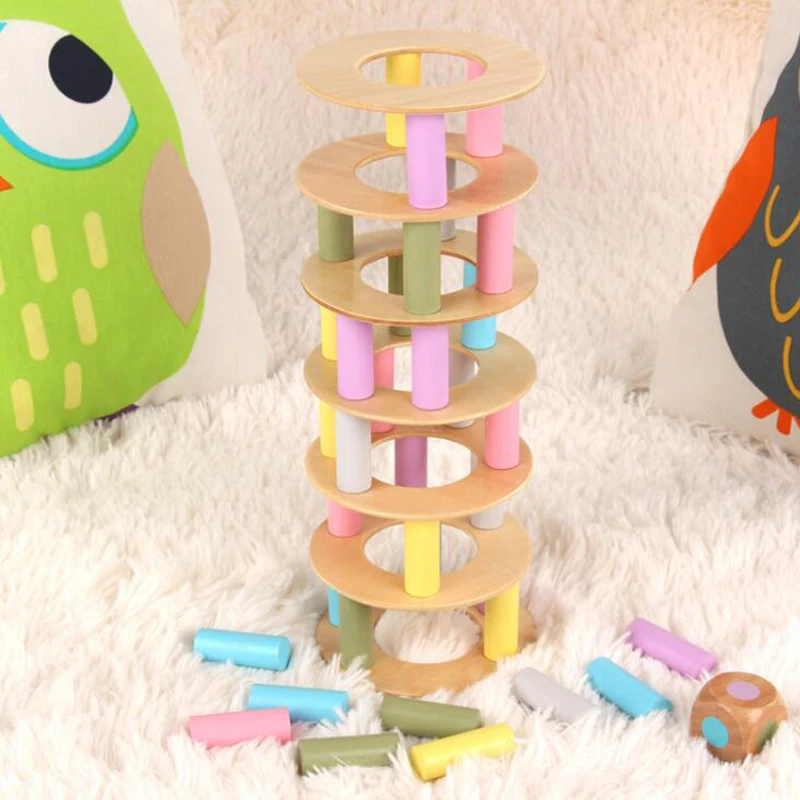 Деревянные блоки игрушки Пизанская башня игра игрушка семейная вечеринка