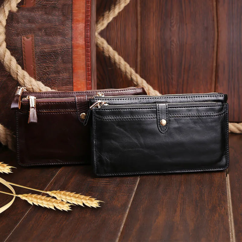 Двойной кошелек на молнии с зажимом для денег клатч мужские кошельки из