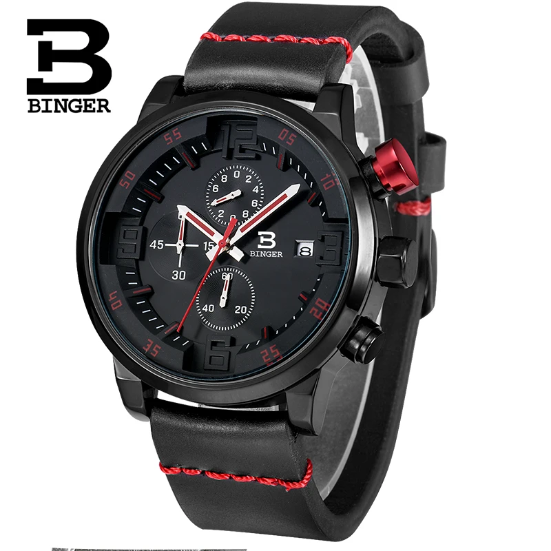 Часы мужские Кварцевые водонепроницаемые с хронографом в спортивном стиле |