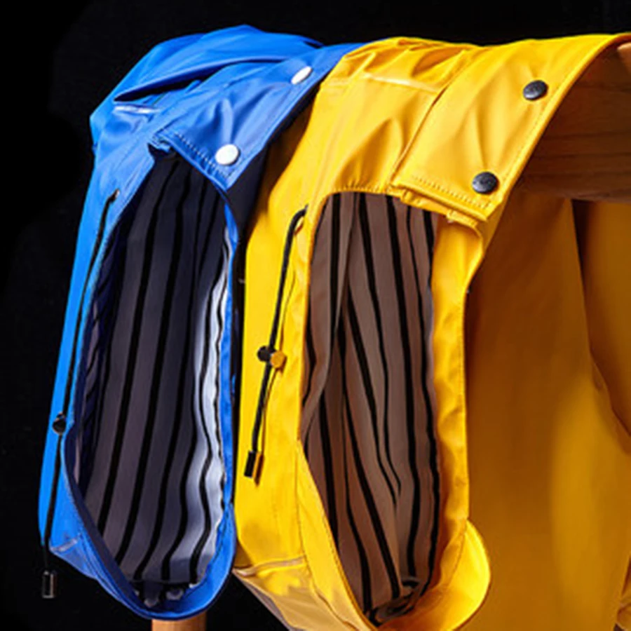 

Yellow Men Raincoat Waterproof Coat Women Overall Raincoat Outdoor Impermeable Windbreaker Poncho Hoodie Jacket Girls 30YY048