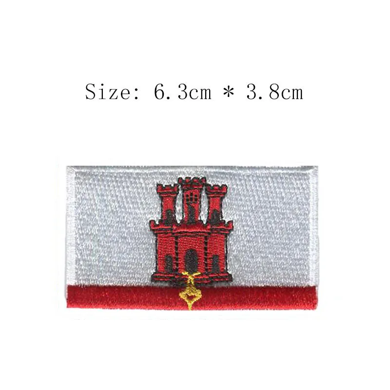 Gibraltar State Flag of Gibraltar вышивка патч цена Эмблема для мотоцикла куртка пальто Железный пришить левую грудь - Цвет: Gibraltar