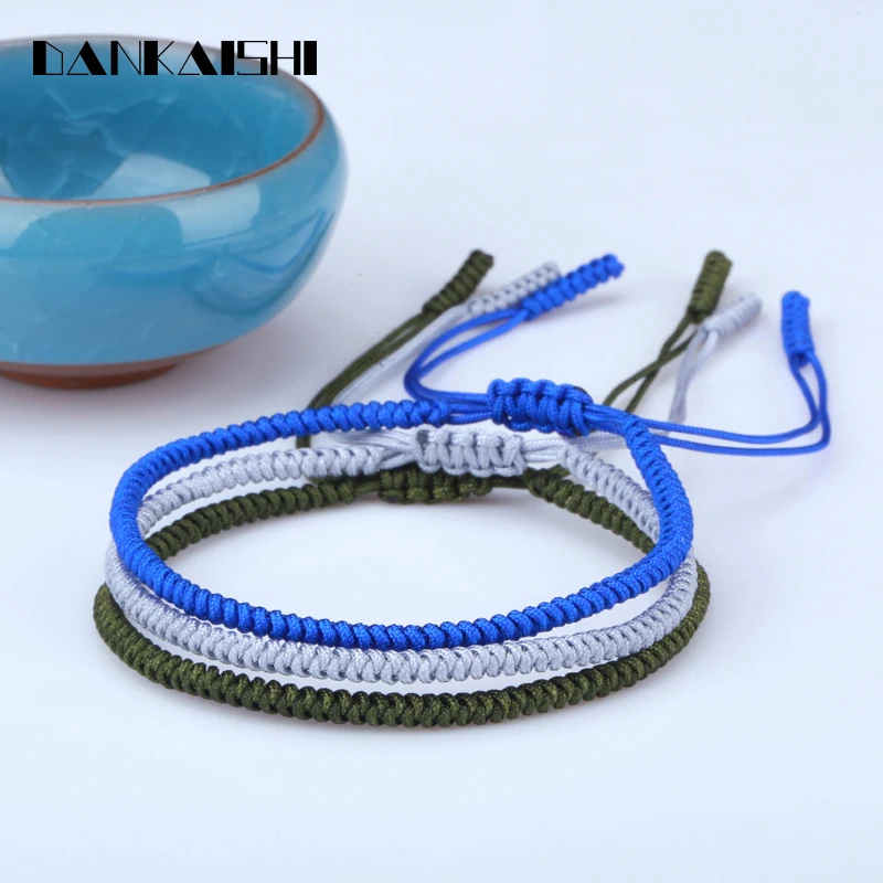 Dankaishi 2018 Multi Color Tibetan Buddhist Bracelets Handmade Knots Lucky Rope Bracelet Size Adjustable Buddha DKSFZ130 | Украшения и