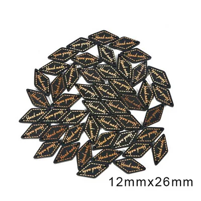 Style 7 50Pcs/lot mixed 4 Sizes Wooden Button "Hand Made" tags Wood Sewing Accessories For Clothes Handmade Scrapbooking Craft DIY - Цвет: Style 7