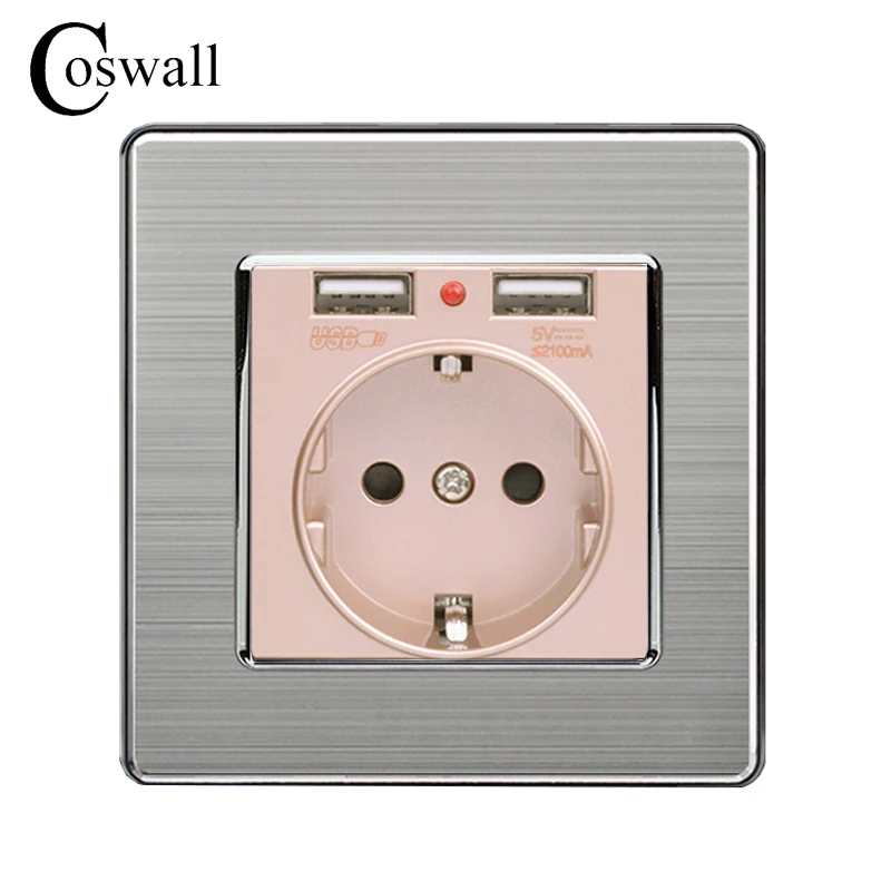 Coswall золото двойной зарядка через usb Порты и разъёмы 5 V 2.1a светодио дный индикатор