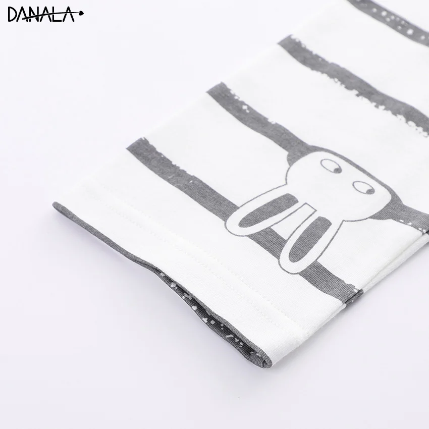 Женский пижамный комплект DANALA хлопковый Повседневный в полоску с длинным