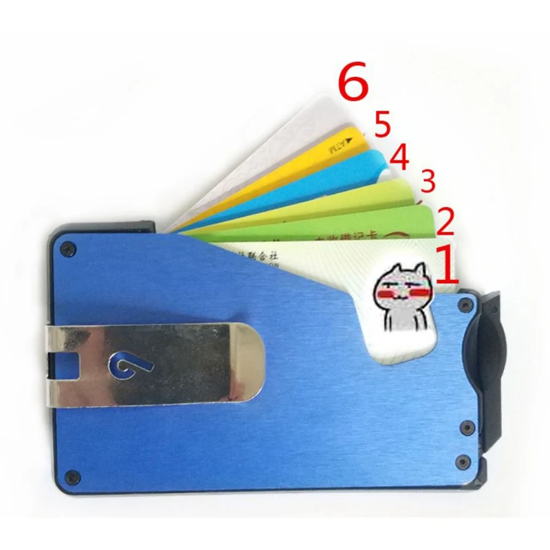 Модный унисекс кошелек для кредитных карт металлический корпус алюминиевый