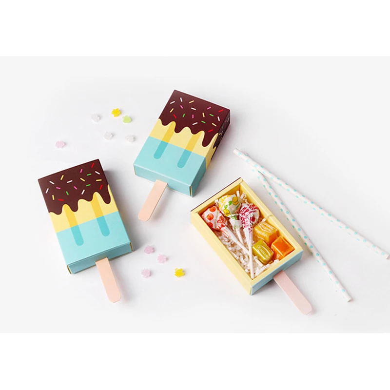 2 шт. подарочные коробки для конфет в форме мороженого детская вечеринка коробка