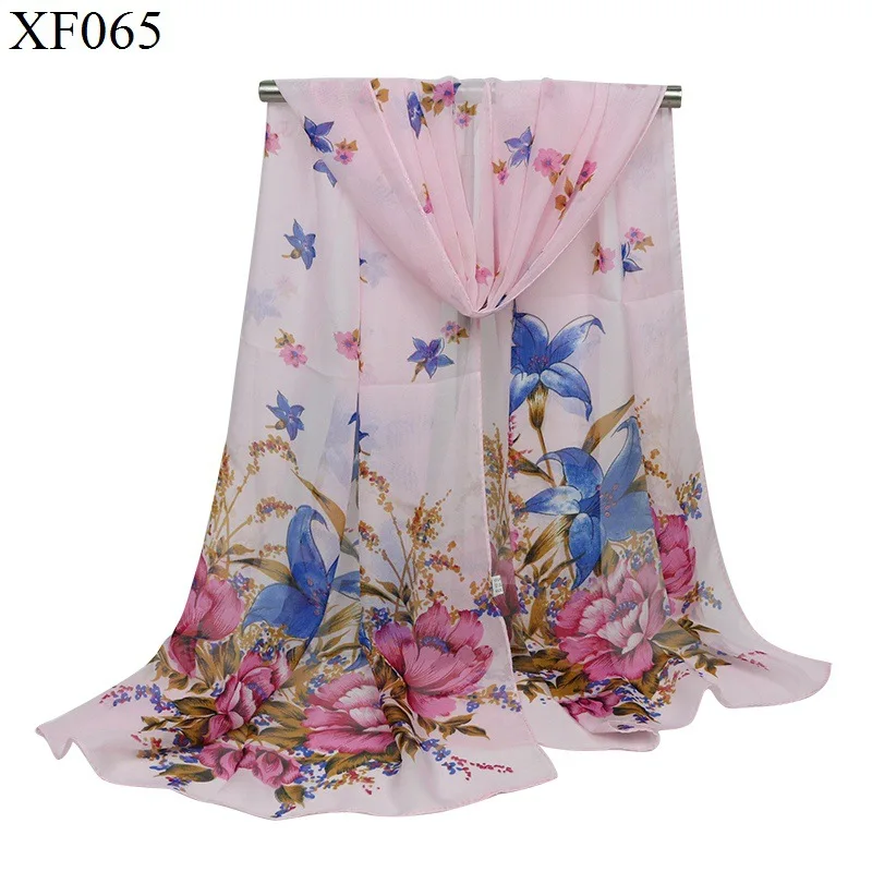 F & U Модный женский шарф с цветами длинные мягкие цветы листьями цветная накидка